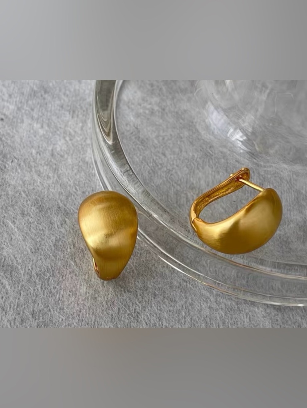 Satin Gold Clip-On Statement Earrings